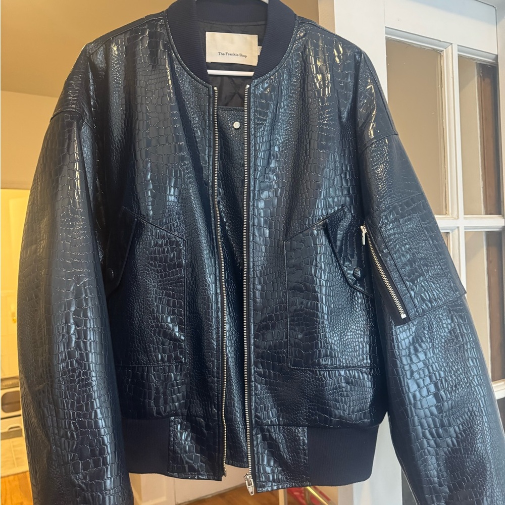 The Frankie Shop Blue croc Jacket